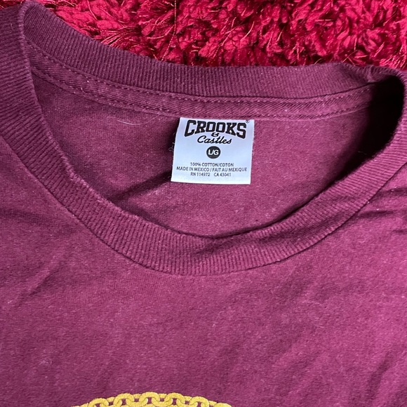 Crooks and Castles Skateboard Shirt Maroon Large - Picture 4 of 6